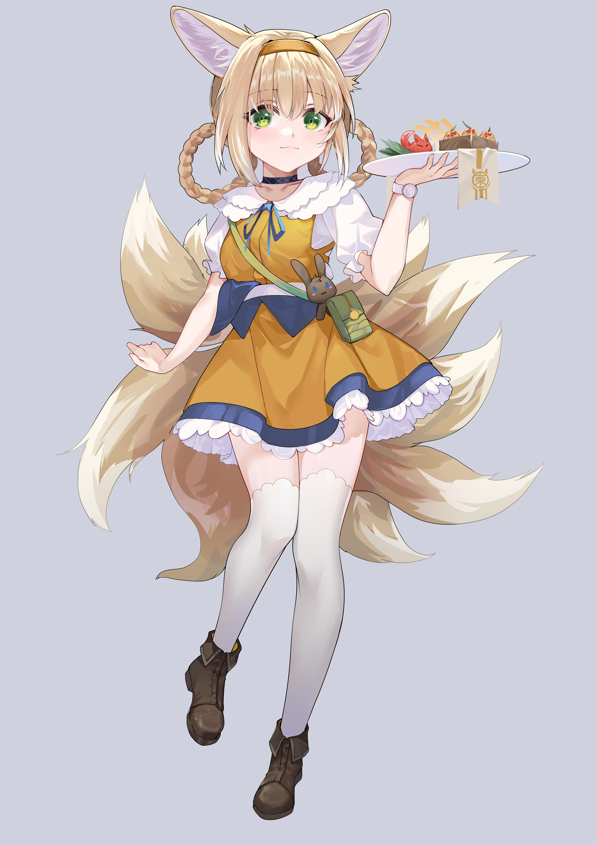hongbaise raw arknights suzuran (arknights) animal ears kitsune maid